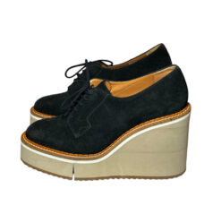 Robert Clergerie Bravo Suede Lace Up Wedge Heels Platform Oxfords Size 40