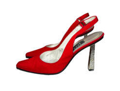 Stuart Weitzman Vintage Square Point Toe Crystal Strass Stiletto Heel Pumps 7.5