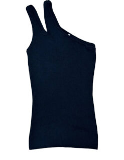 Autumn Cashmere NWT Women's Rib Knit Slash 1 Shoulder Tank Top XS Navy