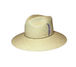 FREYA Women's Girasol Straw Embriodered Feather Natural Panama Sun Hat Large
