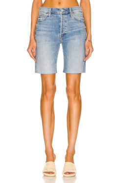 Mother Women's The Trickster High Rise Shorts Fray Slay it with Flowers 25