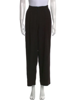 Valentino Garavani Black Wool High Rise Pleated Wide Leg Dress Pants 40/4