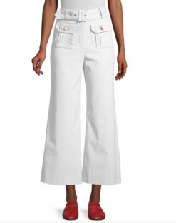 Alexis Everette Crop Flare Trousers Pants Size Small White