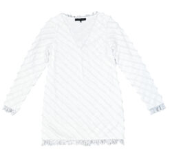 House of Harlow 1960 x Revolve White Fringe V-Neck Mini Dress Medium