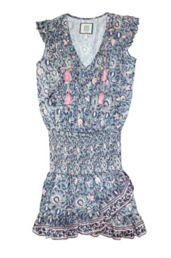 Alicia Bell Womens Lola Floral Cotton Silk Sleeveless V-Neck Mini Dress XS India