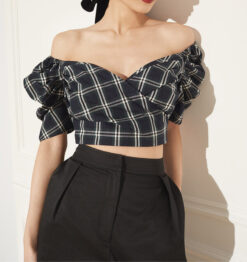 Cara Cara NWT Sara Off Shoulder Puff Sleeve Crop Top Blouse XS NEW $325