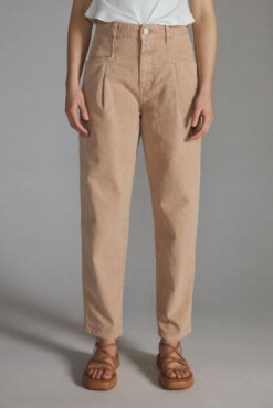 Closed Denim Italy Pearl High Rise Tapered Barrel Jeans Sandstone Beige Size 24