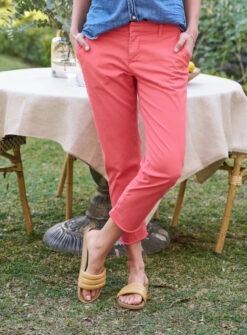 Frank & Eileen Wicklow Italian Performance Twill Chino Pants Size 8 Pink