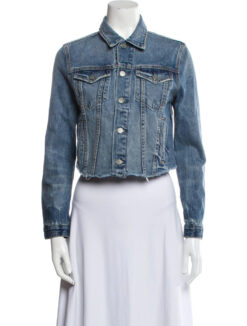 GRLFRND Cara Cropped Denim Distressed Jean Jacket Size XS