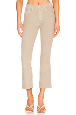 Mother NWT Insider Ankle Fray So Far Gone Khaki High Rise Crop Jeans 24 NEW