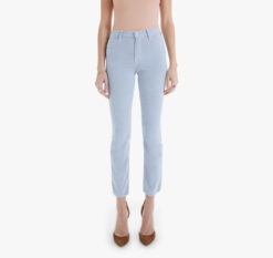Mother NWT Dazzler High Rise Stone Blue Corduroy Ankle Fray Pants Jeans 24