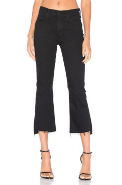 Mother The Insider Crop High Rise Step Fray Jeans 24 Not Guilty