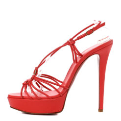 Christian Louboutin NIB Discolilou 140 Coral Ankle Strap Platform Heels Sandals 39.5