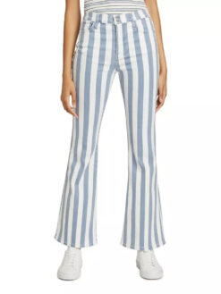 Frame Women's High Rise Easy Flare Striped Denim Jeans Size 27