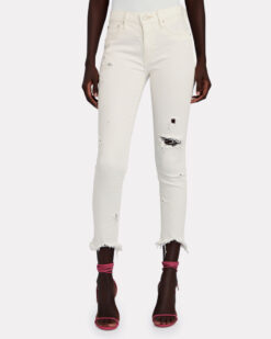 Moussy Vintage NWT Glendele White Denim Mid Rise Straight Ankle Jeans 27 NEW