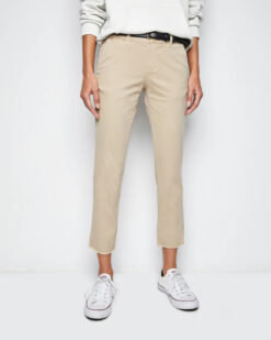 Nili Lotan NWT East Hampton Stretch Cotton Twill Ankle Crop Pants 2 Beige $375
