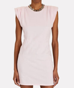 St. Roche Women's Echo Padded Shoulder Sleeveless Mini Dress XS Pink
