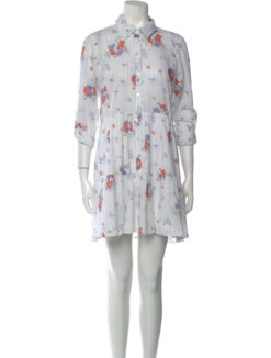 Veronica Beard Jemila Floral Cotton Long Sleeve Mini Shirt Dress Small