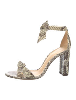 Alexandre Birman Clarita Bow Ankle Strap Block Heel Sandals Size 38