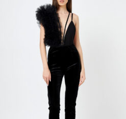 Alchemy x Lia Aram NWT Ruffled Tulle Sleeveless Bodysuit Top Blouse Small NEW