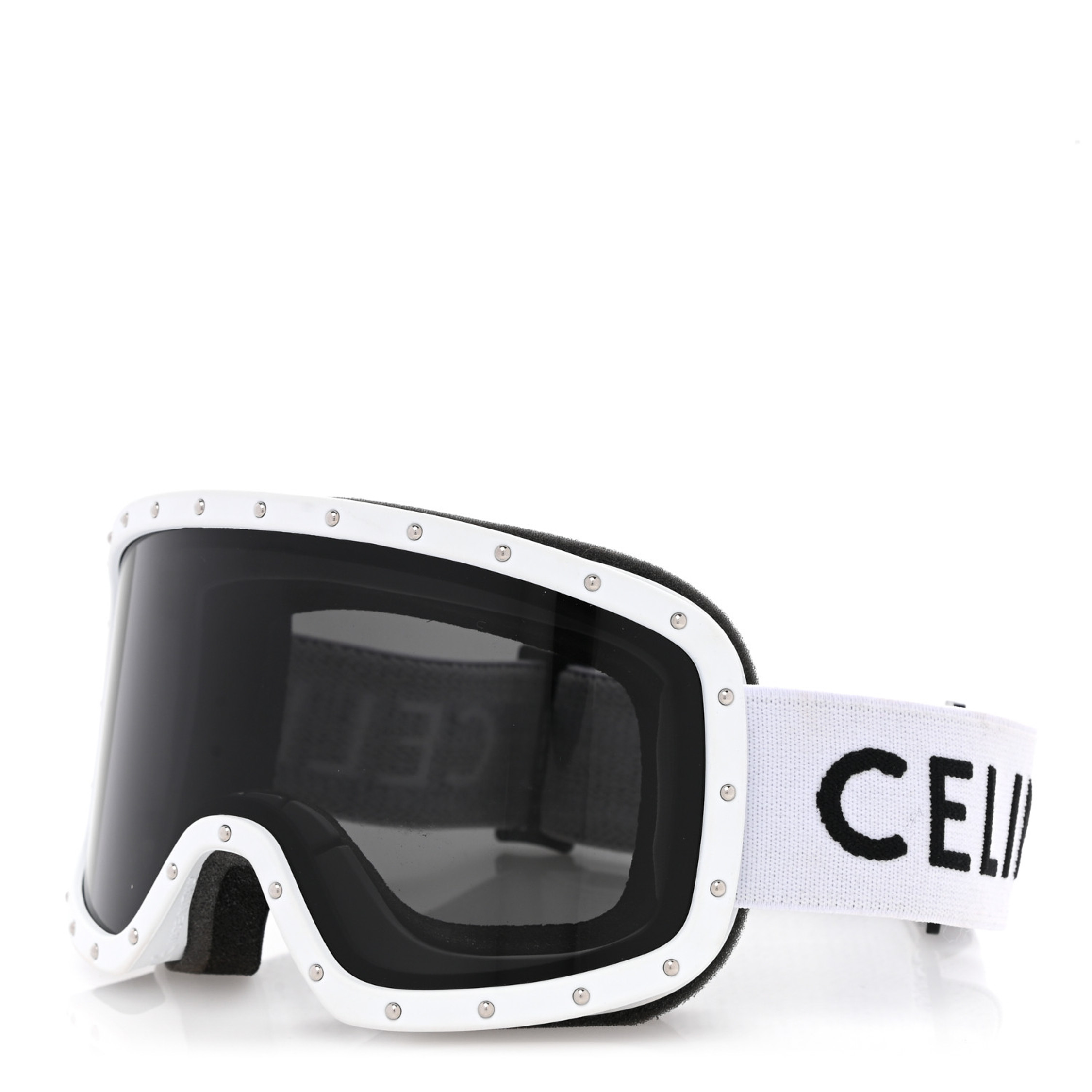 Celine CL40196U White Studded Ski Mask Logo Goggles NEW - Image 2