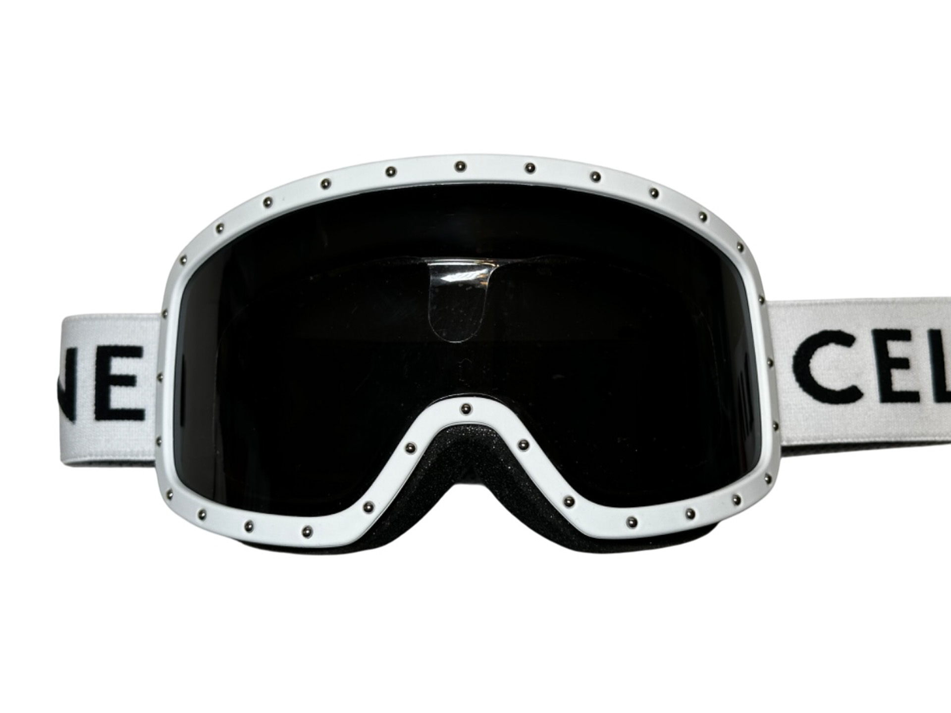 Celine CL40196U White Studded Ski Mask Logo Goggles NEW - Image 8