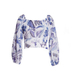 Banjanan NWT Vivian Jubilee Floral Long Sleeve Cropped Top Blouse XS NEW