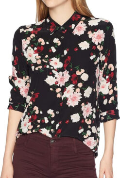 Equipment Femme Garden Party Floral Silk Long Sleeve Button Up Top Blouse XS