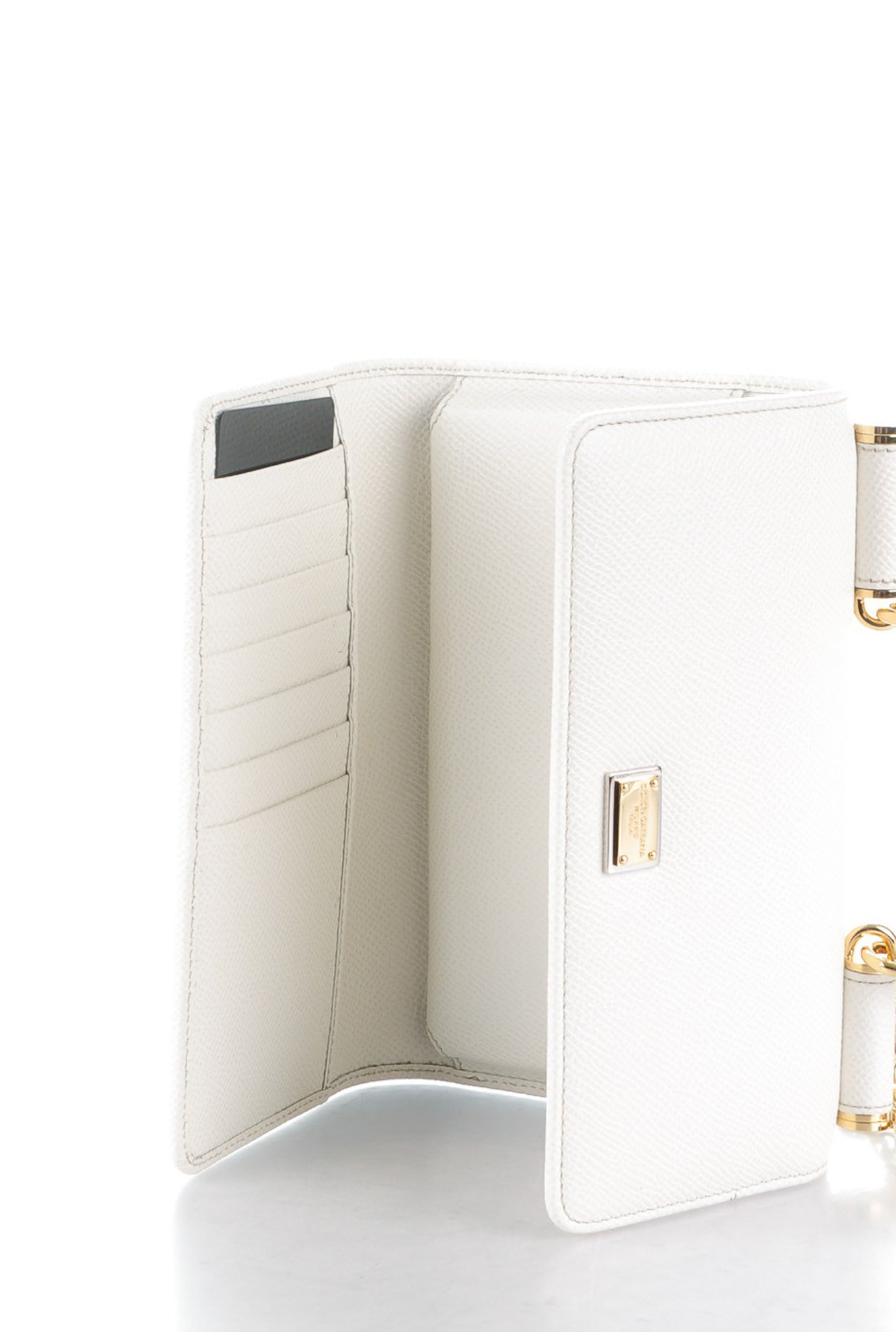Dolce & Gabbana Miss Sicily Ivory Leather Dauphine Small Top Handle Clutch Bag - Image 3