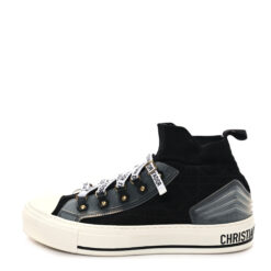 Christian Dior Walk'N'Dior Black Technical Knit & Leather High Top Sneakers Size 41