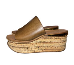 Chloe Woody Camille Platform Sandals Mules Slip On Wedges Heels Size 40 Italy