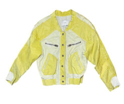 Iro Yellow Lambskin Leather Moto Snap Front Biker Jacket Size 1/Small