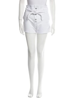 GRLFRND Brynn White High Rise Button Fly Paperbag Shorts Size 26