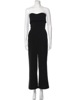 Alexis Black Strapless Wide Leg Pockets Dress Jumpsuit Size Medium
