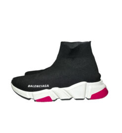Balenciaga Women's Speed Trainer Black Pink Sock High Top Trainers Sneakers 37