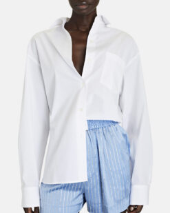 Lidaan Stella White Perfect Fit Oversized Button Up Poplin Shirt Top Blouse
