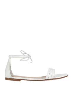 Gianvito Rossi White Patent Ankle Strap Flat Sandals Size 36