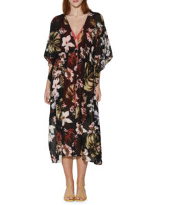 Walter Baker NWT Tulum Floral Caftan Kaftan Midi Maxi Dress One Size NEW