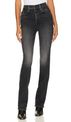 MOTHER Black High Waisted Smokin Double Heel Smoking Section Denim Jeans 25