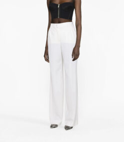 Dolce & Gabbana Ivory White Wool High Rise Straight Leg Dress Pants 40 Italy