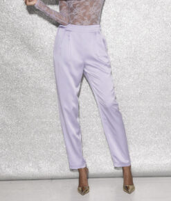 Fleur Du Mal Lilac Silk Satin High Rise Tuxedo Pants Size 2