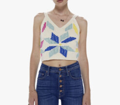 Mother NWT The Cropped Varsity All Star Knit Tank Top Blouse XS NEW TAGS