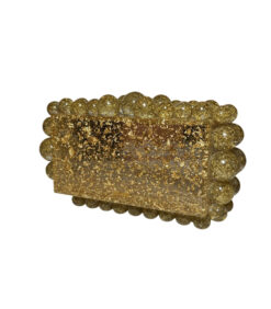 Cult Gaia EOS Gold Marbled Acrylic Clutch Bag