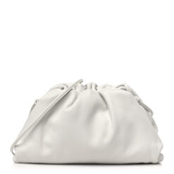 Bottega Veneta The Mini Pouch Butter Calfskin Clutch Shoulder Bag Plaster White