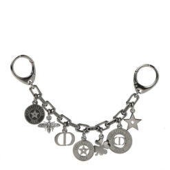 Christian Dior Ruthenium Lacquer 30 Montaigne Bag Charm Silver Black IN BOX