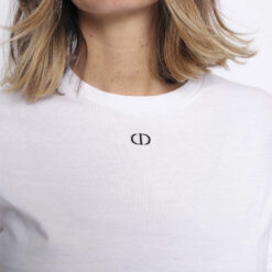 Christian Dior Uniform White CD Logo Short Sleeve Crew Neck T-Shirt Top XS