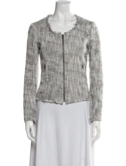 JOIE Gray Tweed Lesage Full Zip Jacket Blazer Size Medium