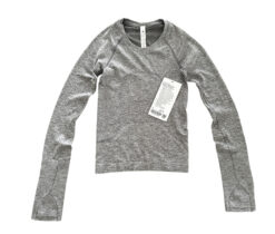 Lululemon NWT Swiftly Tech 2.0 Race Length Long Sleeve Shirt 0 Slate Gray