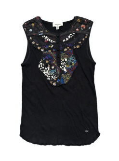 COACH Vintage Black Patchwork Sleeveless Tank Top Blouse Size Medium