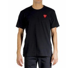 Comme Des Garçons Play Men's Black Double Heart Logo Short Sleeve T-Shirt Top XL